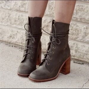 Jeffrey Campbell Free People  Dark Gray Lace-Up Boots